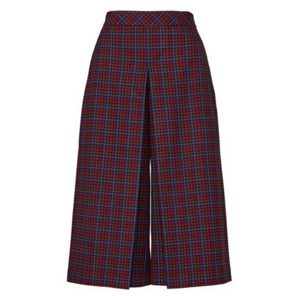 💕TRINA TURK💕 Prizzi Cropped Culottes Pant ~ 10 Multi-Color Check Print NWT - Picture 9 of 16